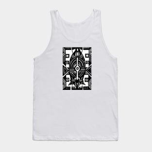 African Mask traditional tribal symbolic pattern design Tank Top